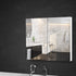 Wall Mounted Bathroom Full Mirror Cabinet Storage 2 Door Vanity Unit White